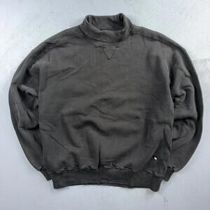 VTG 90s Russell Athletic USA Made Turtle Neck Sweatshirt Men XL Black Prep